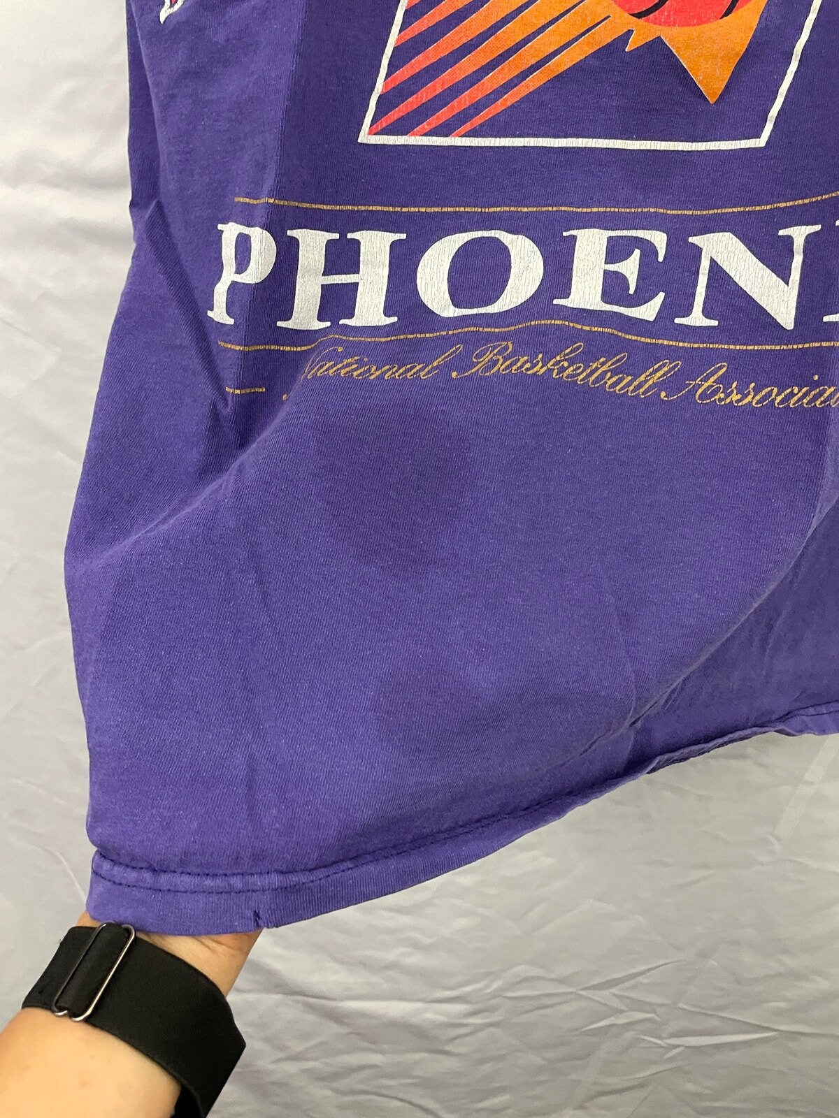 VTG 90's NBA Phoenix Suns Nutmeg T-shirt LARGE Purple Lee