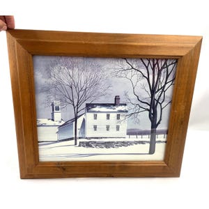 VTG Printed Framed Art Charles Wysocki Home of Reverend Bunker Wall Decor