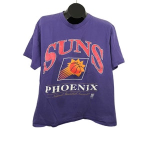 VTG 90&#39;s NBA Phoenix Suns Nutmeg T-Shirt LARGE Purple Lee Sport