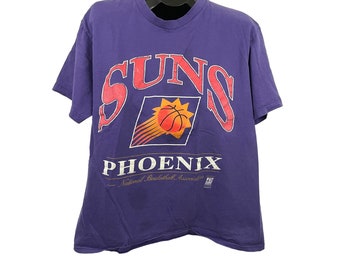 VTG 90&#39;s NBA Phoenix Suns Nutmeg T-Shirt LARGE Purple Lee Sport