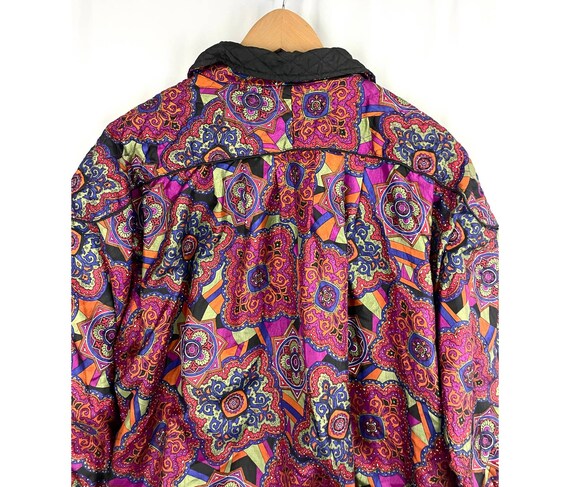 VTG Lavon Floral Geometric Windbreaker Jacket MED… - image 9