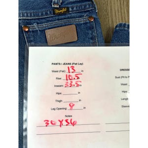 Wrangler USA Distressed Jeans 30x36 Vintage Straight Leg Western Denim image 12