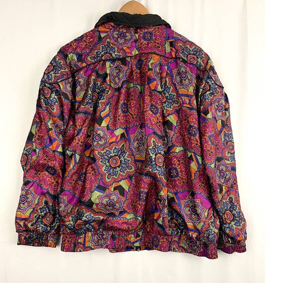 VTG Lavon Floral Geometric Windbreaker Jacket MED… - image 10