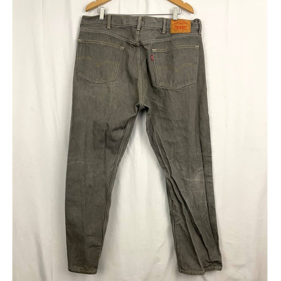 VTG LEVIS 501 Faded Gray Denim Jeans 42x32 Button… - image 2