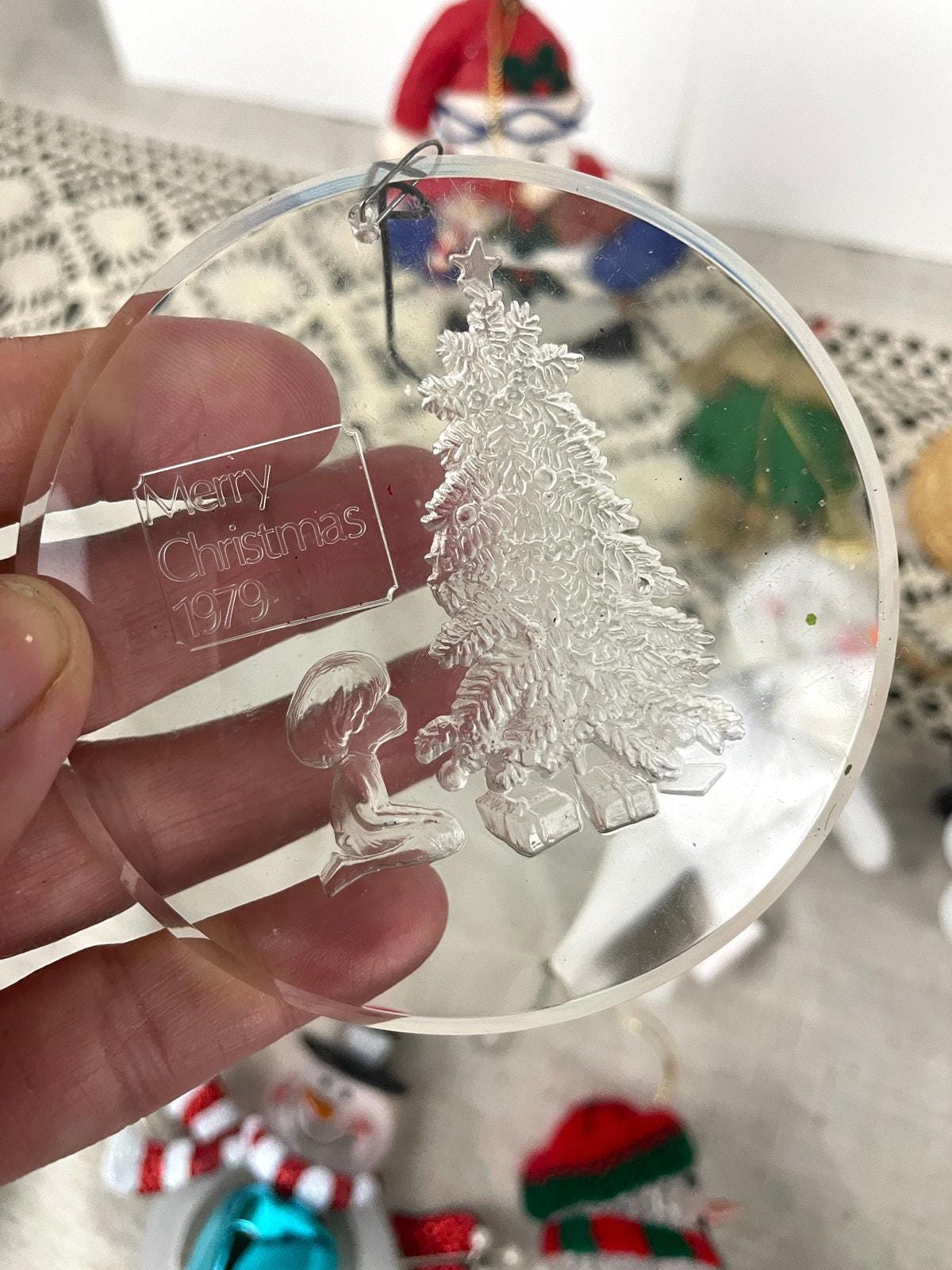 VTG 30個入りクリスマスオーナメント - シルバーボール、ガラスハート