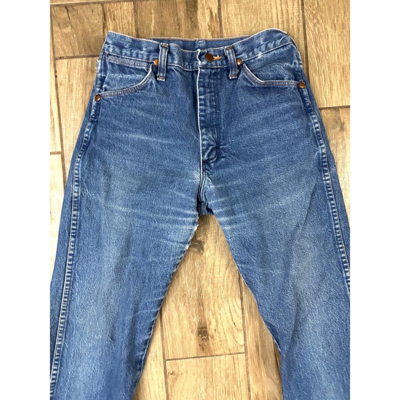 Wrangler USA Distressed Jeans 30x36 Vintage Straight Leg Western Denim image 3