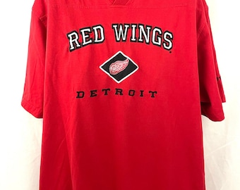 VTG Detroit Red Wings Embroidered NHL Shirt LARGE 1990's Lee Sport