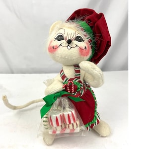 VTG Pfefferminz Maus Chef AnnaLee Mobilitee Plush Doll 2005 Urlaub Weihnachten