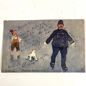 1904 Postal RESISTENCIA PASIVA Humor Antique Aquarette Raphael Tuck & Sons