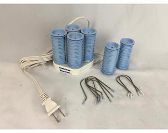 Vintage Heiße Rollen Reise-Set Beheizte Lockenwickler Neu Unbenutzt