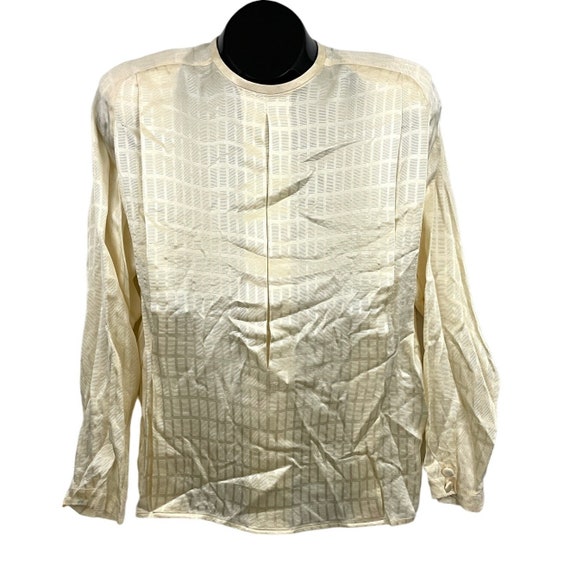 VTG Long Sleeve Silk Blouse Top Sz 8 Women's 80s - image 1