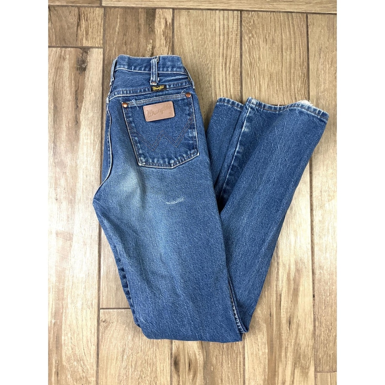 Wrangler USA Distressed Jeans 30x36 Vintage Straight Leg Western Denim image 1