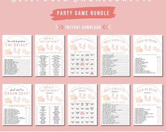 Sleepover Bachelorette Party Game Bundle | 10 Games | Editable & Printable Templates | Adults Only
