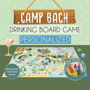 Camp Bachelorette Party Board Games, Hiking Mountain Camping Cabin Bach Party Favors, Girls Night Drinking Games, Custom Gifts for Bride