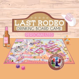 Nashville Last Rodeo Bachelorette Party Board Games, Last Hoe Down, Cowgirl, Nash Bash, Lets Go Girls Drinking Games, Party Favors, Western