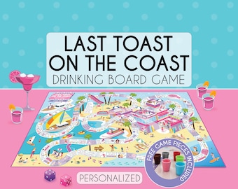 Last Toast on the Coast Bachelorette Party Board Games, Tropical Last Splash, Miami Beach Drinking Games, Party Favors Gifts, Girls Trip