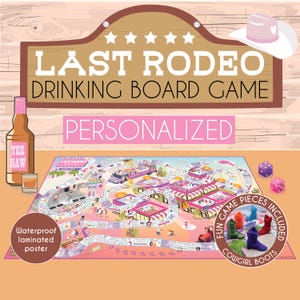 Nashville Last Rodeo Bachelorette Party Board Games, Last Hoe Down, Cowgirl, Nash Bash, Lets Go Girls Drinking Games, Party Favors, Western