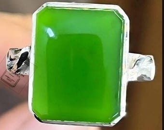 custom green agate ring