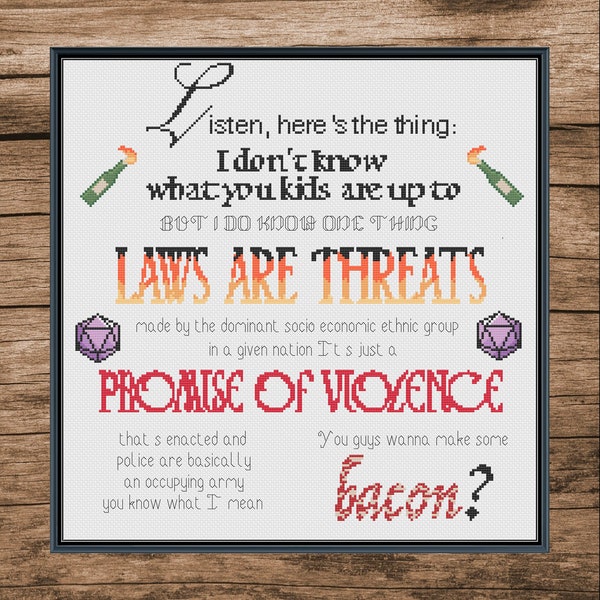 Dimension 20 - Cubby Quote - Laws Are Threats!