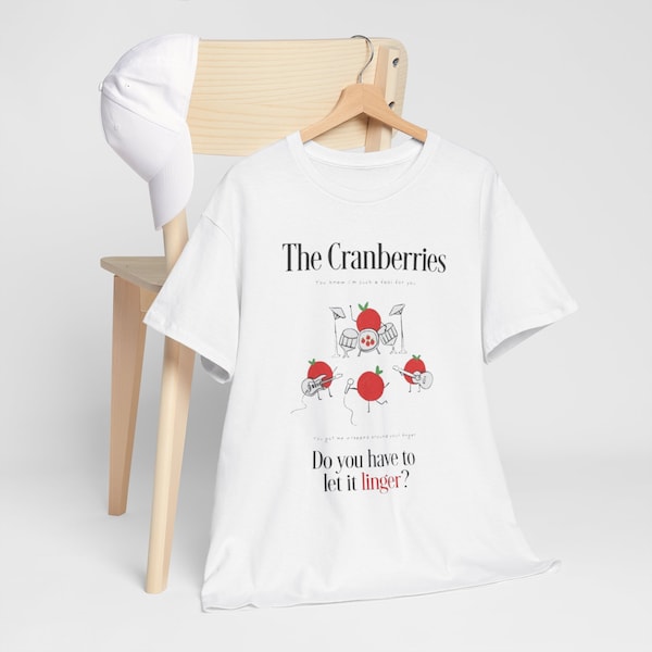 The Cranberries Lingering Unisex Heavy Cotton Tee Red White Trendy Gifts For Her Women Summer Music Band Fashion Tshirt Birthday