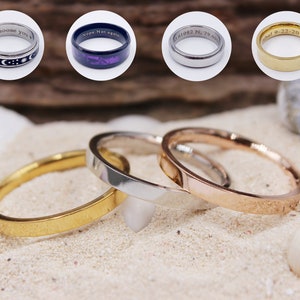 Personalized Steel Rings, 4mm Steel Rings, Laser Engraved Unisex Rings, Customized Rings, Stainless Steel Jewelry, Personalized Gifts