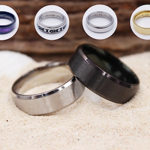 Personalized Steel Rings, 8mm Steel Rings, Laser Engraved Unisex Rings, Customized Rings, Stainless Steel Jewelry, Personalized Gifts
