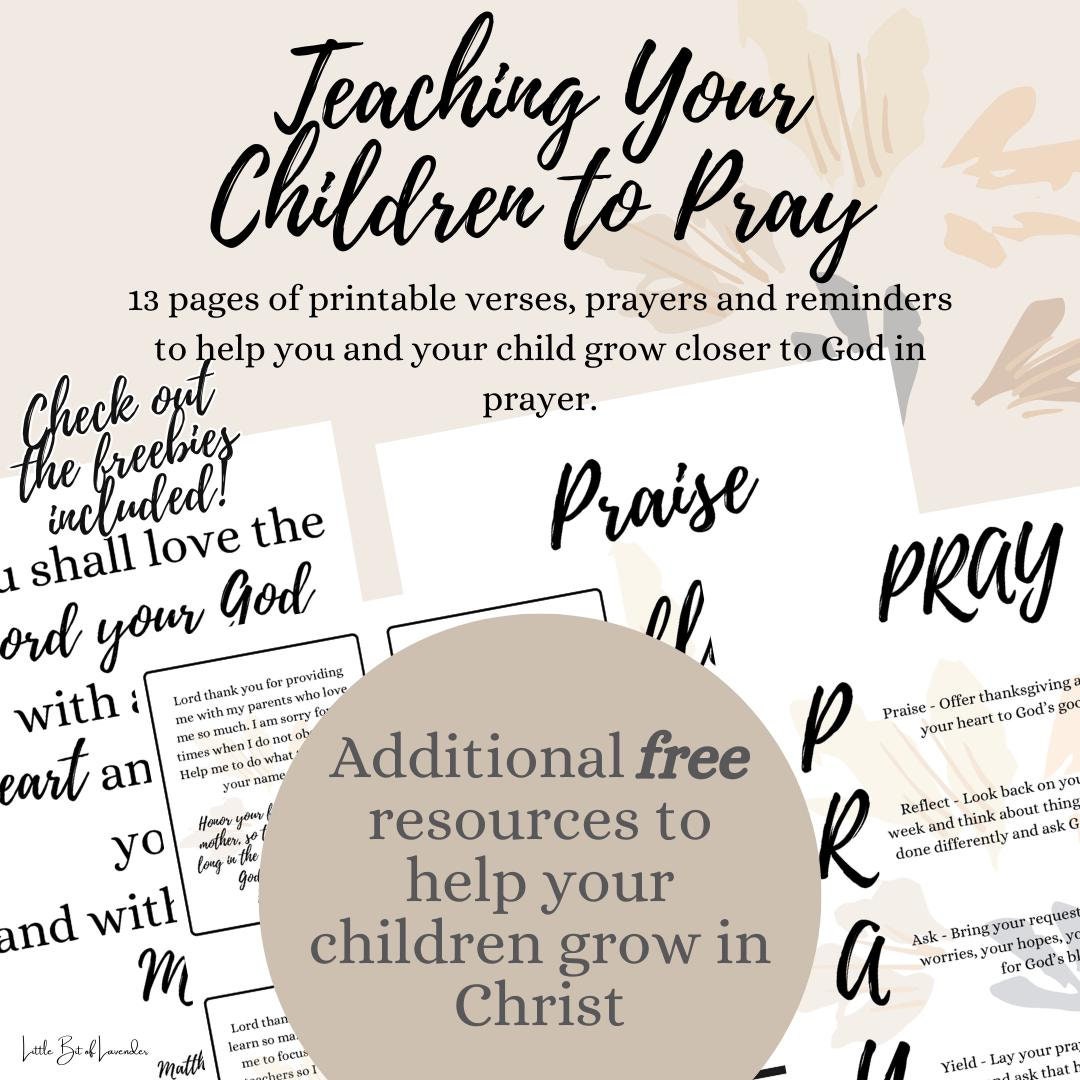 Teaching Children to Pray | Praying With Your Kids | Prayer Cards ...