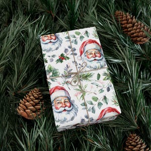 Vintage Santa Claus Water Color Wrapping Paper
