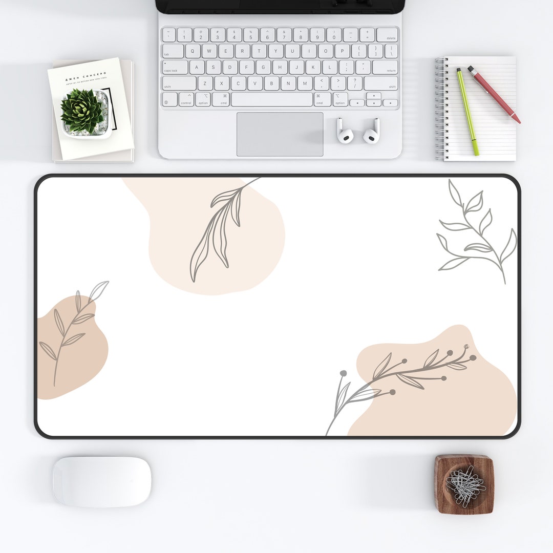 Aesthetic Desk Mat, Minimalist Mouse Pad Large, Cute Boho Desk Decor ...
