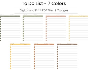 To-Do List PDFs—Editable & Printable Checklist Files. Task Management. Productivity Tool. Daily Planner. Task Tracker. Digital/Print Files.