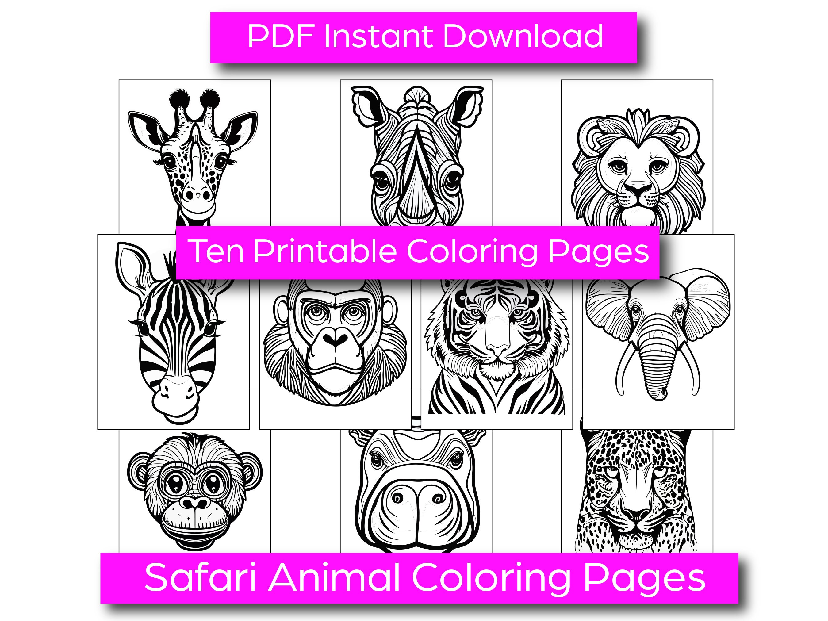 Explore Safari & Jungle Animal Coloring Pages - Perfect for Kids and ...
