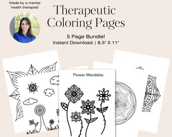 Therapeutic Coloring Pages - 5 Page Bundle