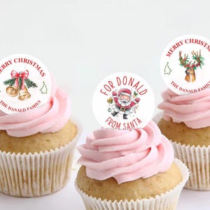 Christmas Cup Cake Toppers, Holiday Party Decor, Xmas Party Cupcake, Edible Cupcake Topper, Christmas Party, Edible Christmas Cupcake Topper