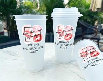 Vasos esmerilados "Adiós a la señorita" para despedida de soltera/Regalos de vasos de plástico para fiestas a granel/Vasos personalizados para despedidas de soltera/Vasos irrompibles para el fin de semana de chicas