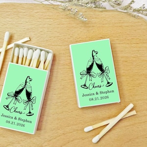 Personalized Wedding Match boxes/Custom Wedding Party Matches Favor/Wedding Favors Matchbook/Bridal Shower,Wedding, Birthday, House Warming