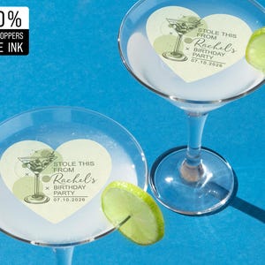 Martini Birthday Party Cocktail Topper/Happy Birthday Cake Topper/Personalized Edible Topper/Custom Cupcake Toppers for Birthday Celebration