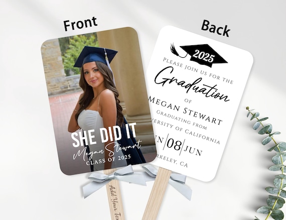 Class of 2025 Custom Graduation Photo Fans, Graduation Celebration Party Favor Hand Fans, Nurse Graduation Ceremony Gifts, Party Invitations