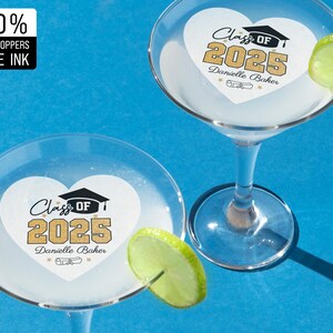Class of 2025 Graduation Drink Topper/College Graduation Party Cocktail Topper/Personalized Edible Cupcake Topper for University Graduation