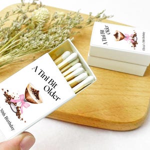 Just a Tini Bit Older Birthday Matchboxes/Custom Birthday Match Boxes/Espresso Martini Birthday Party Favors/Thirty Martini Birthday Matches