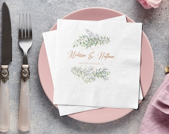 Personalized Wedding Napkins, Custom Beverage & Luncheon Napkins, Bridal Shower, Cocktail Napkins, Monogram Napkins