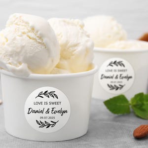 Custom Wedding Paper Cups/Ice Cream Cup Set/Ice Cream Cup Stickers for Wedding/Party Favor Cups/Anniversary Party Treat Cup/Wedding Supplies