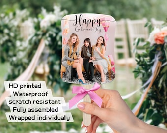 Happy Galentine's Day Photo Fan/Double-Sided Printed/Best Friends Gifts/Custom Printed Photo Fans/Galentine's Gifts for Girl Night Party