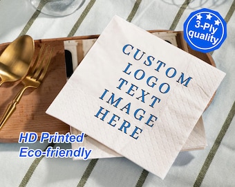 Custom Napkins with Logo/Text/image/Birthday Party Napkins/Baptism Napkins/Baby Shower Napkins/Personalized Napkins for Wedding Event Party