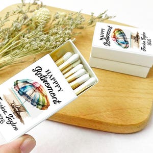 Happy Retirement Matchbox Favors/Custom Retirement Matchbooks in Bulk/Personalized Matches for Official Retirement/Leaving Gift/Gift for Men
