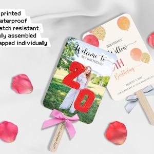 Custom Photo Birthday Celebration Fans, Birthday Hand Fan Favors, Double-Sided Print Fans, Birthday Party Summer Fans, Birthday Invitations