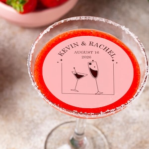 Edible Clear Circle Wedding Toppers / Clear Cocktail Topper / Custom Edible Drink Topper / Custom Wedding Decor / Edible Drink Decor