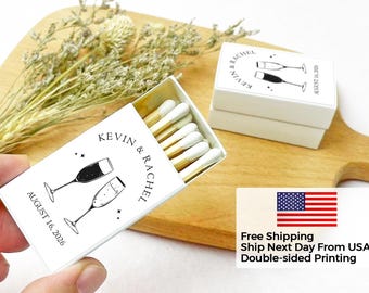 Personalized Wedding Matchboxes/Custom Wedding Party Matches Favors/Reception Favors Matchbooks/Bridal Shower/Custom Wedding Favors in Bulk