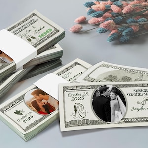 Custom 100 Dollar Bill Wedding, Wedding Party Game Favors, Personalized Money for Wedding or any Event, Play Prop Money, Couples Lovers Gift