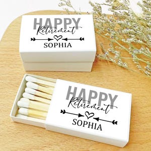 Personalized Retirement Matchboxes/Custom Matchbox Favor for Retirement Party/Official Retirement Gifts/Retirement Decor/Gift for Coworker