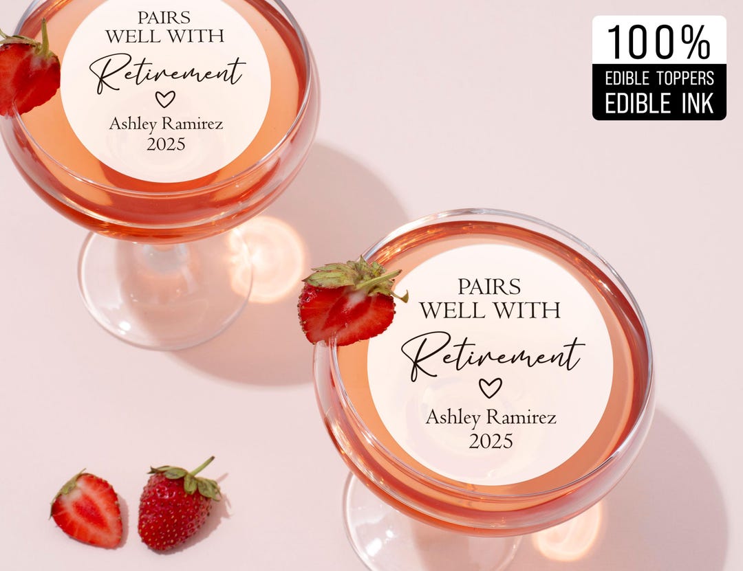 Well Topper Pairs Well With Retirement Drink Topper, Custom Cocktail Topper for ...